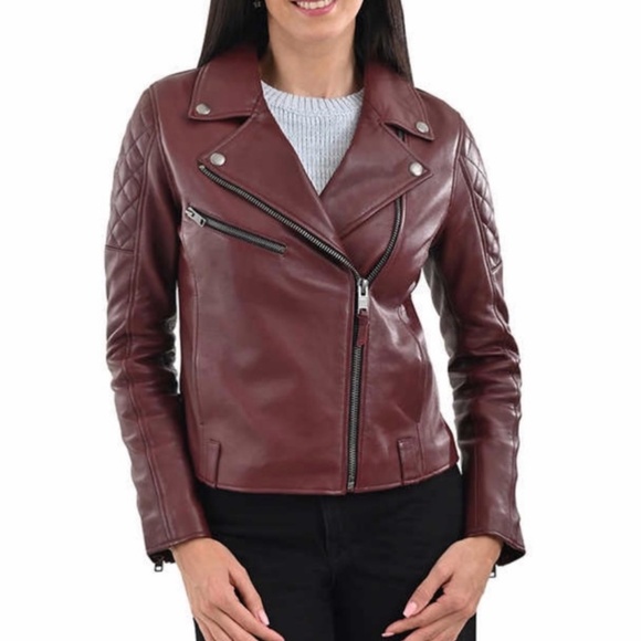 Frye women’s LEATHER  BIKER JACKET - Picture 8 of 11